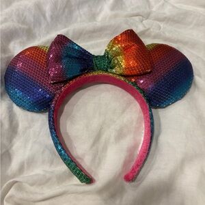 Disney Rainbow Sequin Minnie Mouse Ears Headband